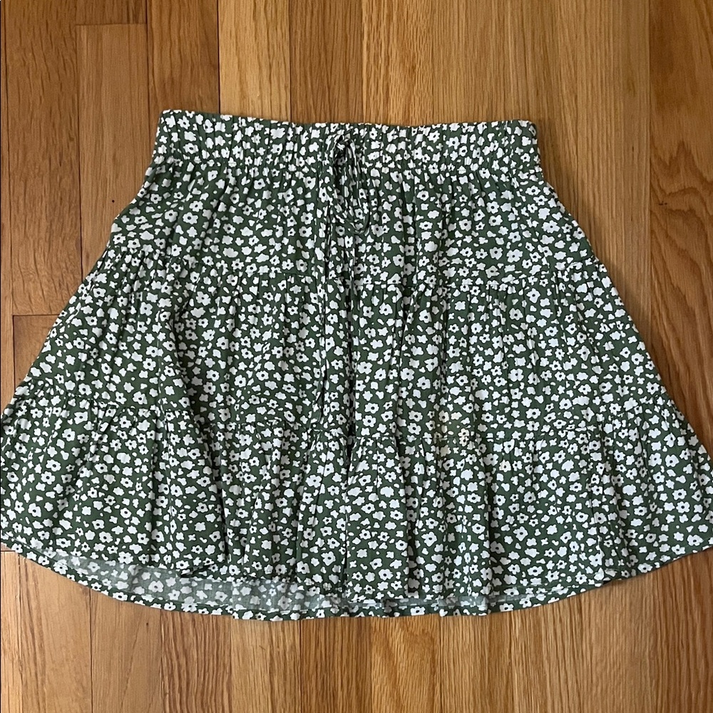 Floral Green Skirt